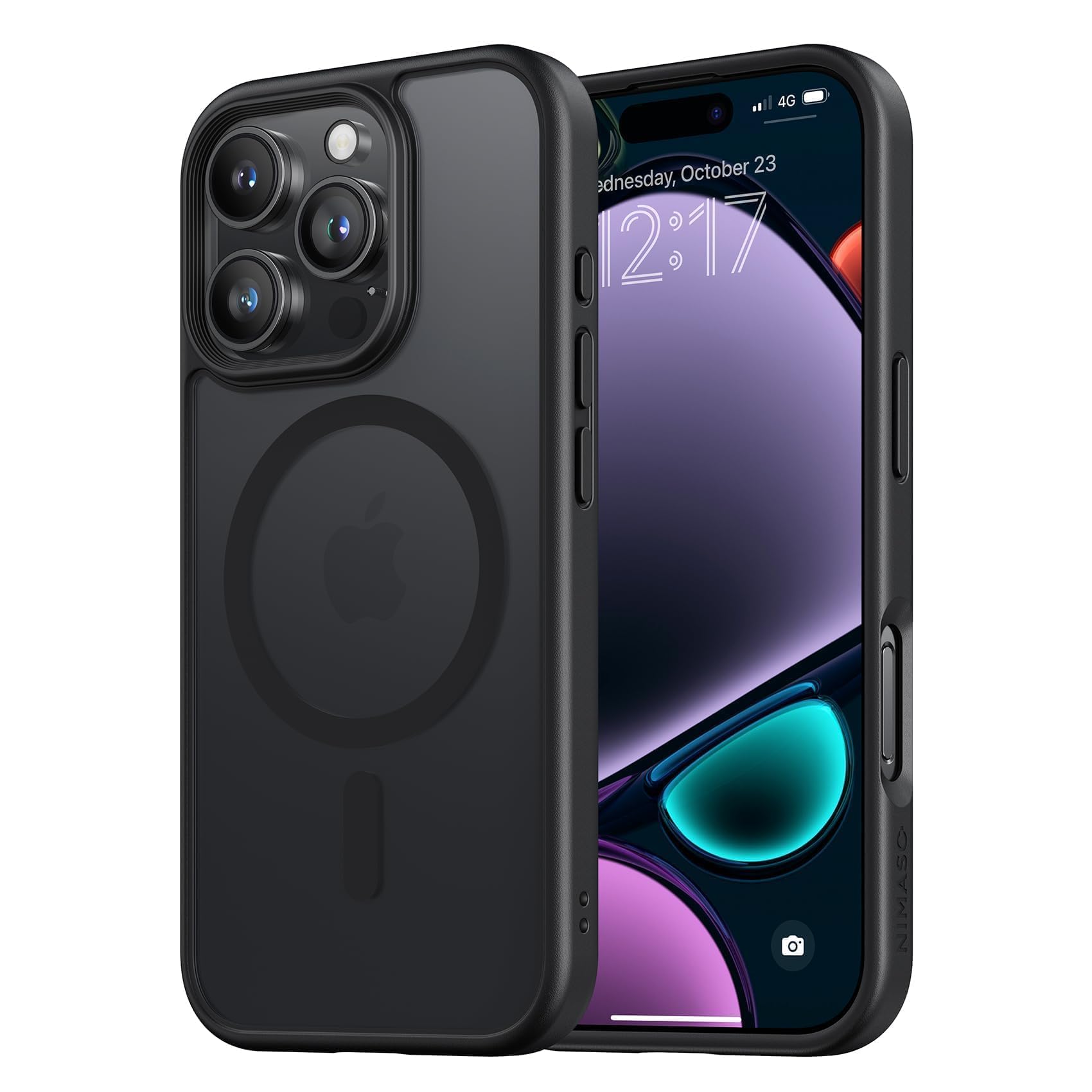 Photo 1 of ***PACK OF 2**NIMASO for iPhone 16 Pro Max Case,Compatible with MagSafe,Shockproof Military-Grade Protection Cover, Slim Anti-Yellowing Megnetic Translucent Matte Phone Case for iPhone 16 Pro Max (6.9 inch), Black