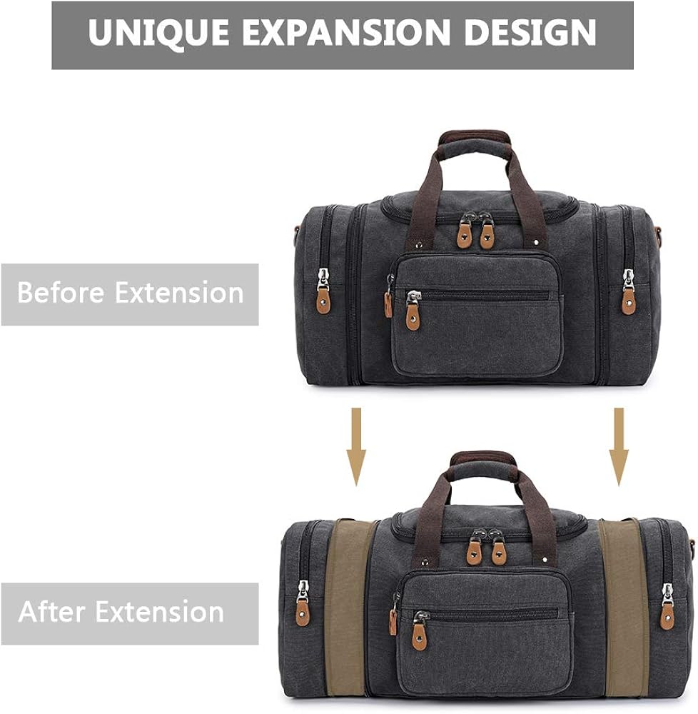  | Plambag Canvas Duffle Bag for Travel 50L/60L Duffel Overnight Weekender Bag | Travel Duffels
