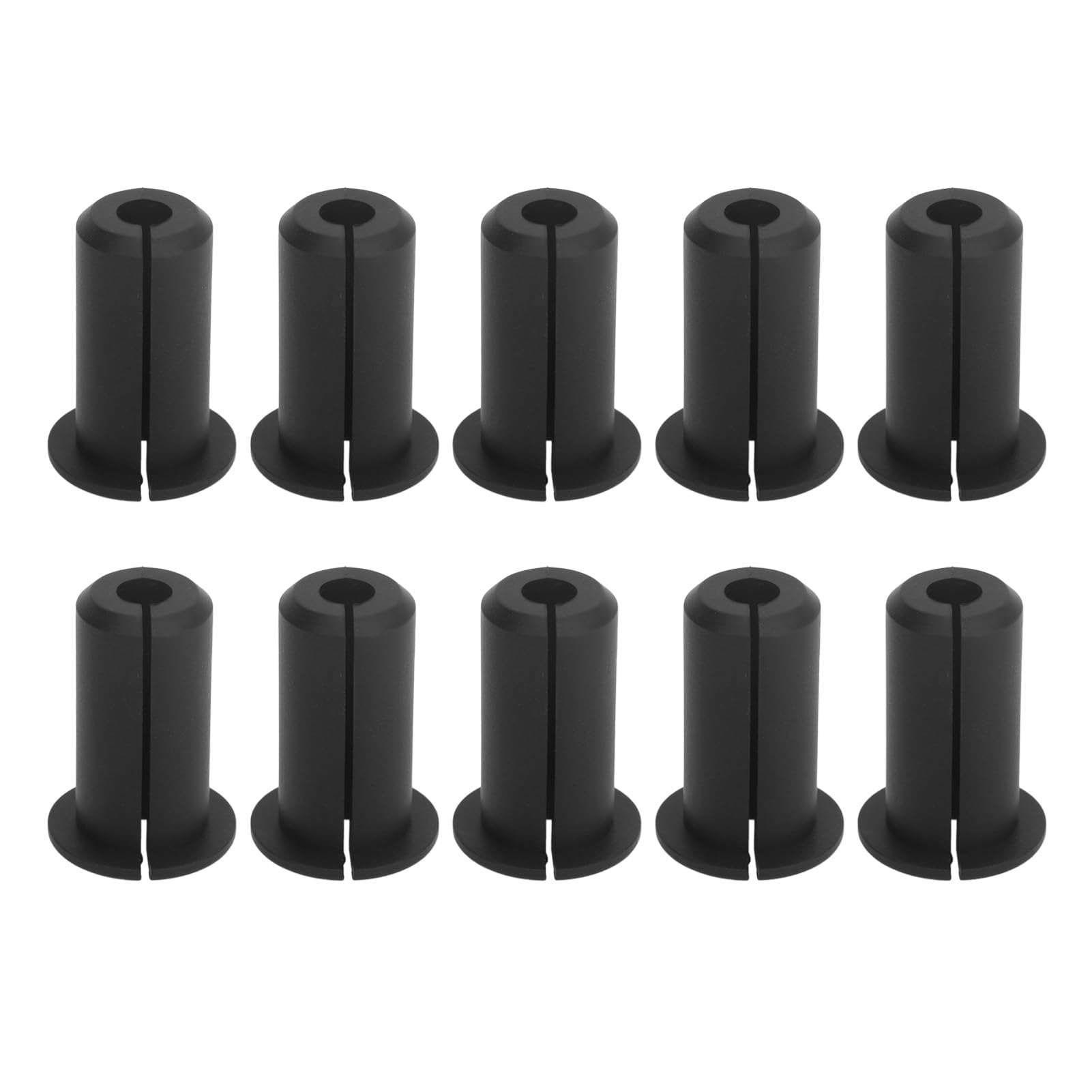 10pcs Cable Routing Kit, Silicone Wall Grommet Bushings - Cable Wall Pass for Ethernet Series Cable - 0.75inch Diameter (Black)