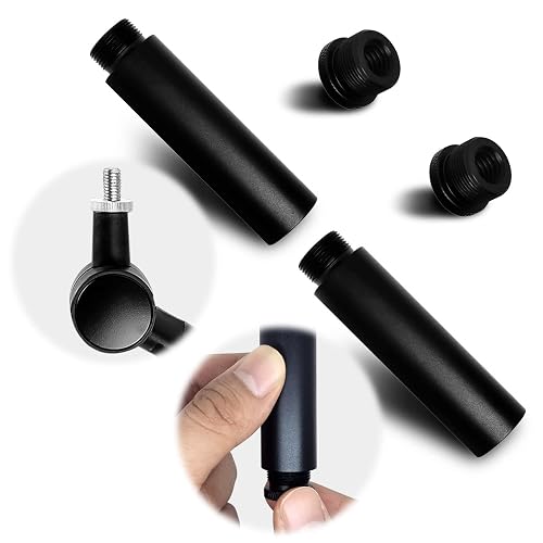 Audio Adapter 2-Pack Mic Stand Extension Tubes With Adapter - Aluminum Alloy Boom Arm Extenders Recording Equipment