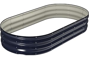 Winpull Raised Garden Bed Kit, Large Galvanized Planter Garden Boxes Outdoor with Safety Edging and Gloves, Metal Raised Garden Beds for Gardening Vegetables,Fruits,Flower(6x3x1FT)