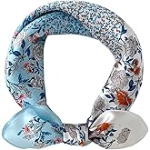 MEISEE Mulberry Silk Scarfs Women Small Square Scarf 21" x 21" Breathable Lightweight Neckerchief Headscarf
