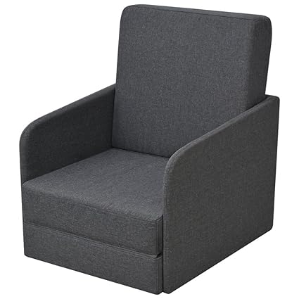 vidaXL Schlafsessel Schlafcouch Ausziehbar Stoff 59,5 x 72 x 72,5 cm dunkelgrau