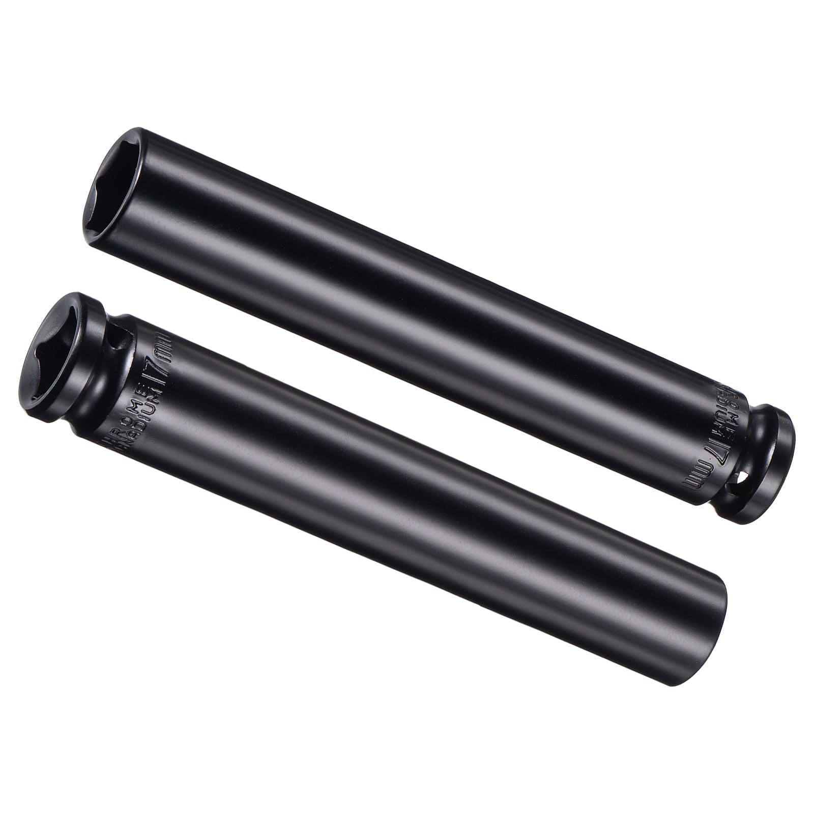 CoCud Deep Impact Socket, 1/2" Drive 17mm Socket, CR-V Steel Rounded Corner Design 6-Point Deep Impact Socket - (Applications: for Screw Installation and Removal), 2-Pieces