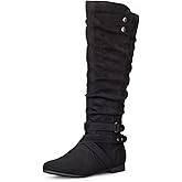mysoft Women's Knee High Boots Flat Warm Fall Boots with Side Zipper