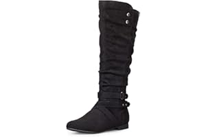 mysoft Women's Knee High Boots Flat Warm Fall Boots with Side Zipper