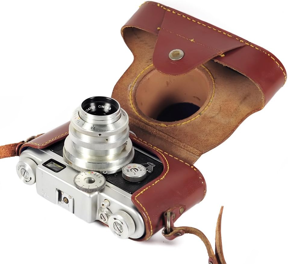 ARGUS C4 c-four 35mm viewfinder camera in Original Leather Case - Vintage 1950s