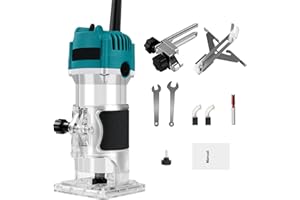 Oubit Wood Router Tool, Compact Router Tool Electric Wood Hand Trimmer 800W 30000RPM High Speed Wood Router Kit for Woodworki