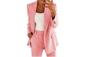 SDOHIG Two Piece Sets for Women Casual Dressy 2 Piece Blazer Suit Set Trendy Business Jacket Lounge Sets Fall Fashion Outfits