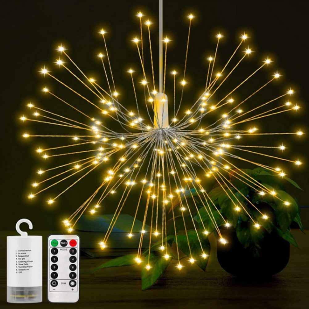 Battery Operated String Lights- 100 LED Fairy Lights with Remote and Timer (8 Modes, Dimmable, IP65 Waterproof, Warm White) for Bedroom Patio Indoor Party Garden Outdoor