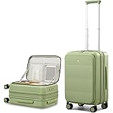Hanke Hardside Expandable Carry On Luggage, 20 Inch Top Opening Trunk Luggages with Spinner Wheels, All-PC Hard Shell Carry-On Suitcase, Lightweight & TSA Airline Approved (Bamboo Green, 46L)