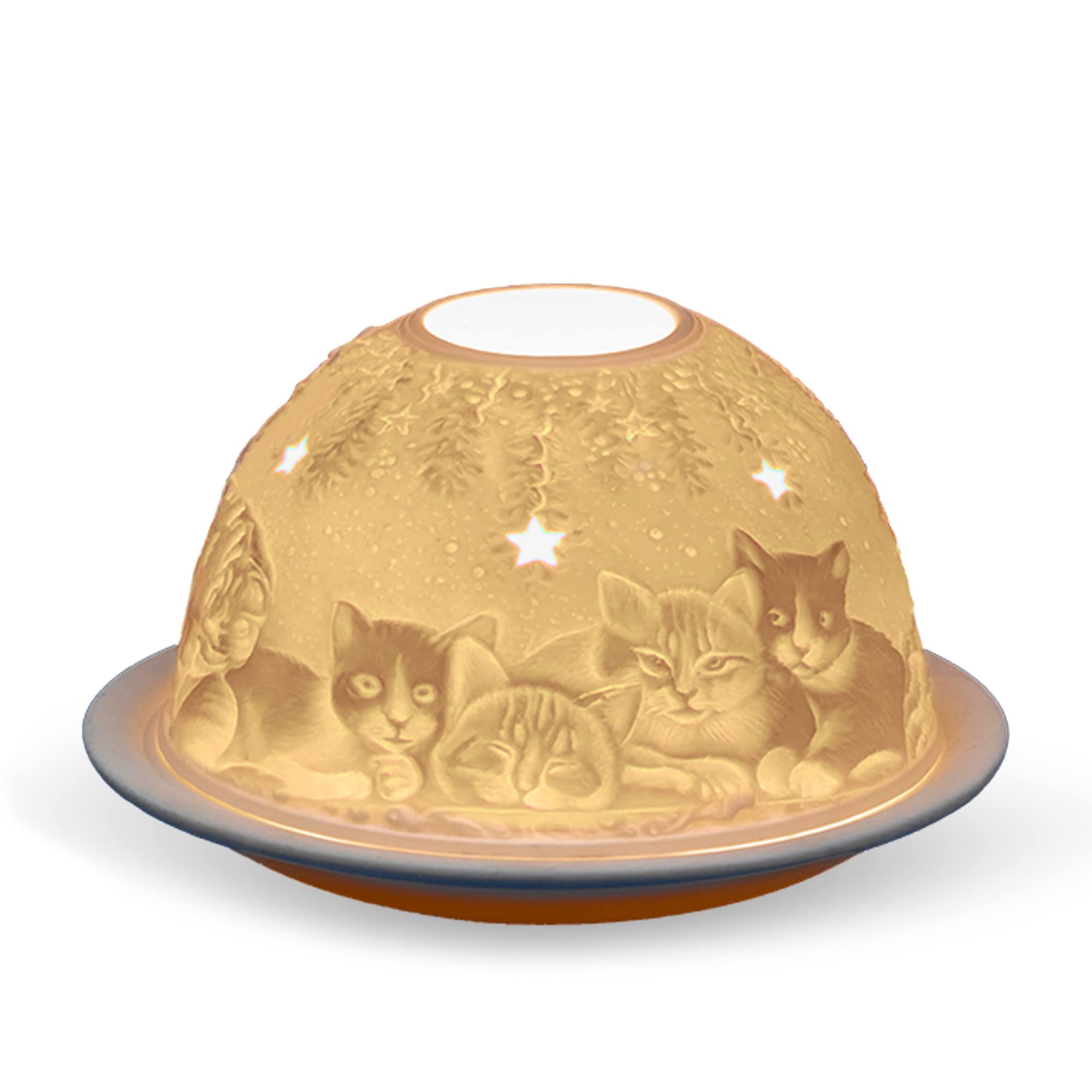 Light-Glow Christmas Cats Dome