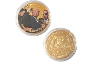 GENERIC 2 Trumps Coin, Trumps shootings Coin, Trumps Coin 2024 Gold Real Coin, Trumps Collectibles, Double-Sided Printed Presidential Collectible Souvenir Coin