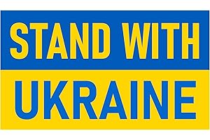 BRIAN BULA Stand With Ukraine Bumper Sticker Large 4x7 Featuring the Ukraine Flag Support Ukraine!