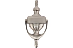 SKANDH Solid Brass Door Knocker "Victorian", 8" Inch Satin Nickel Finish