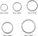 Swpeet 60 Pcs Multi-Purpose Metal Keychain Rings - Assorted Sizes view 2