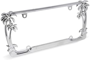 Cruiser Accessories 19003 Palm Tree License Plate Frame, Chrome