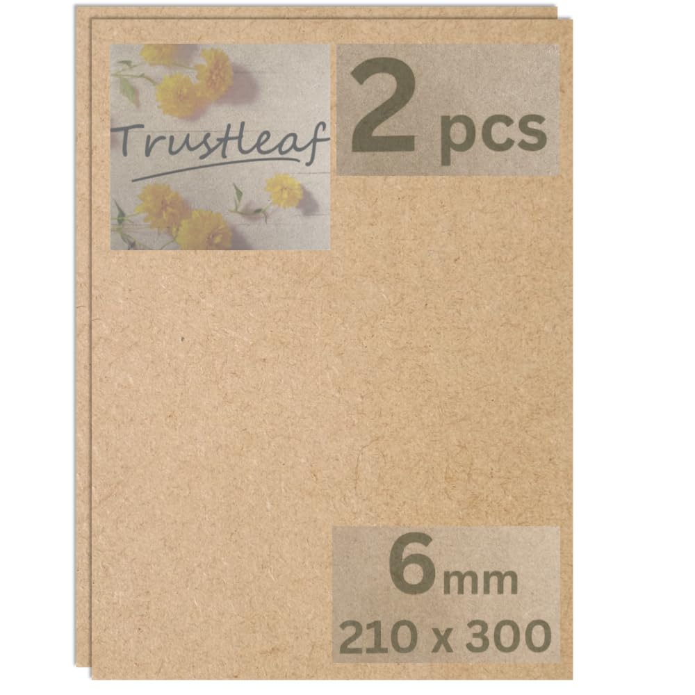 Trustleaf 6MM Sheets of MEDITE Premier MDF 210mm x 300mm, A4 Approx. Pack of 2