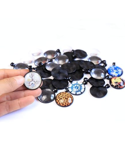 10-Pack Round Wooden Bezel Pendant Trays – DIY Jewelry Making Blanks For Necklaces & Bracelets (1.18" X 1.18")