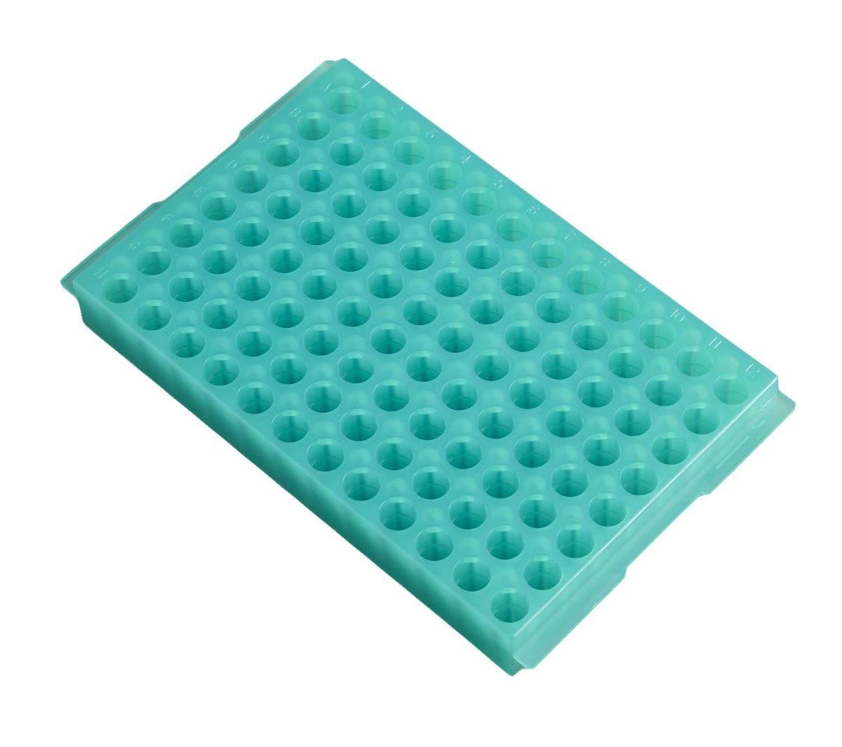 Camlab Plastics RTP/7110-96G 96 Well Polypropylene Reversible Rack, Green