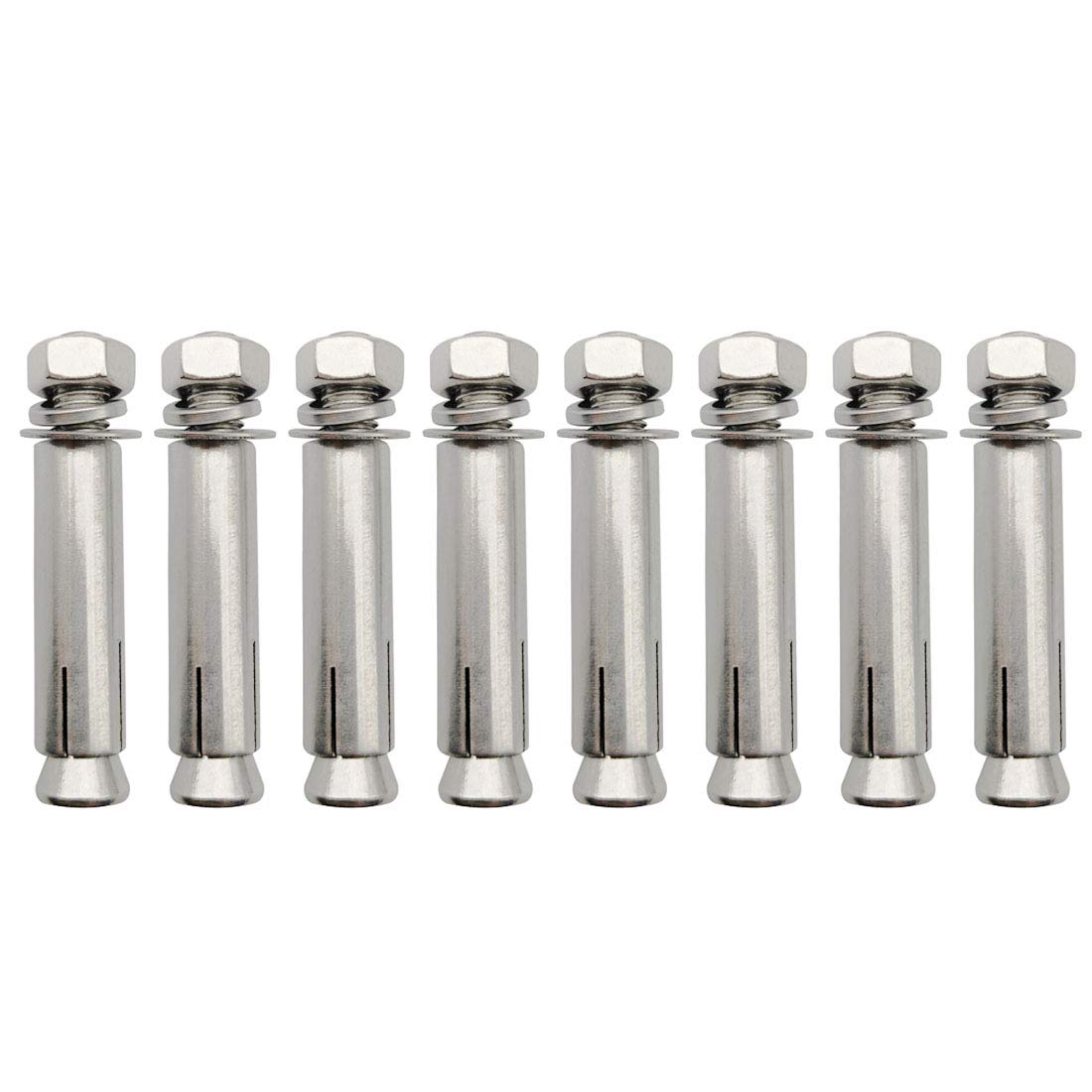 Sipery Expansion Bolts, 304 Stainless Steel External Hex Nut Expansion Screw Bolts Sleeve Anchor M8x60mm 8Pcs