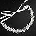 Oriamour Bridal Headpiece Flower Design Wedding Headband Bridal Hair Accessories (Silver)