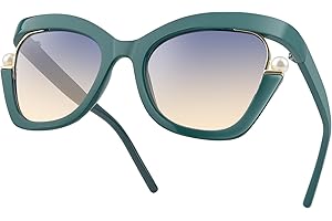 MIZZEO Square Sunglasses for Women Men, Oversized Polarized Aviator Sunglasses, Sunglasses Sparkling Large Pearl Frame