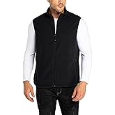 33,000ft Men's Fleece Vest, Lightweight Warm Zip Up Polar Vests Outerwear with Zipper Pockets, Sleeveless Jacket for Winter