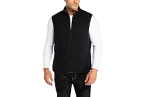 33,000ft Men's Fleece Vest, Lightweight Warm Zip Up Polar Vests Outerwear with Zipper Pockets, Sleeveless Jacket for Winter