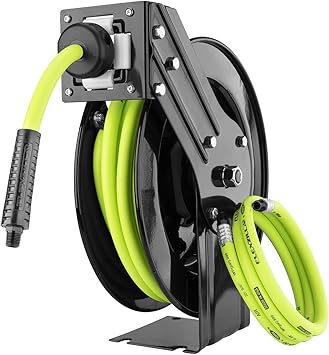 Amazon Com Flexzilla Open Face Retractable Air Hose Reel 3 8 In X 25 Ft Heavy Duty Lightweight Hybrid Zillagreen L8603fz Automotive