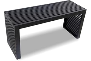 Yikaroeli 35'' inch Bamboo Black Bench for Entryway Dining Bench Home Decor Indoor Outdoor Kitchen Table Desk for Dining Room Living Room Bedroom End of Bed