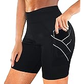 Rolewpy Women Neoprene Sauna Sweat Shorts Pocket Hot Thermo Capris Workout Slimming Pants Weight loss Leggings Body Shaper