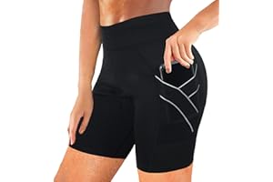 Rolewpy Women Neoprene Sauna Sweat Shorts Pocket Hot Thermo Capris Workout Slimming Pants Weight loss Leggings Body Shaper