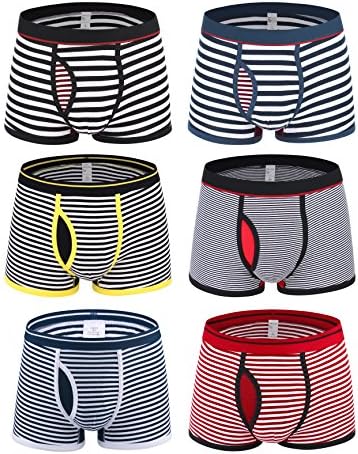 Nowee Mens Cotton Boxer Briefs Long Leg Underwear No Ride Up