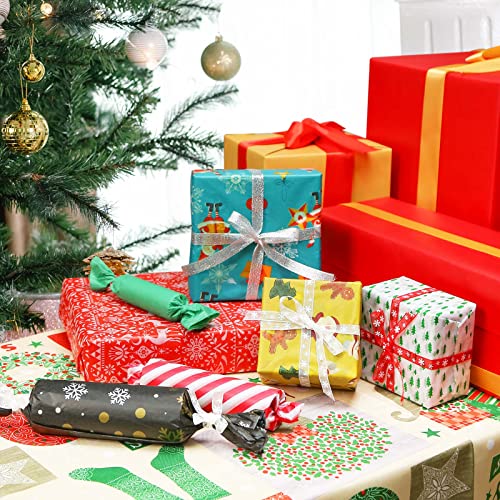 Shindel 80Sheets Christmas Tissue Paper, 27.5x20inches Christmas Paper Towels Xmas Design Wrapping Paper Kraft for DIY Christmas Winter Decoration, 8 Styles