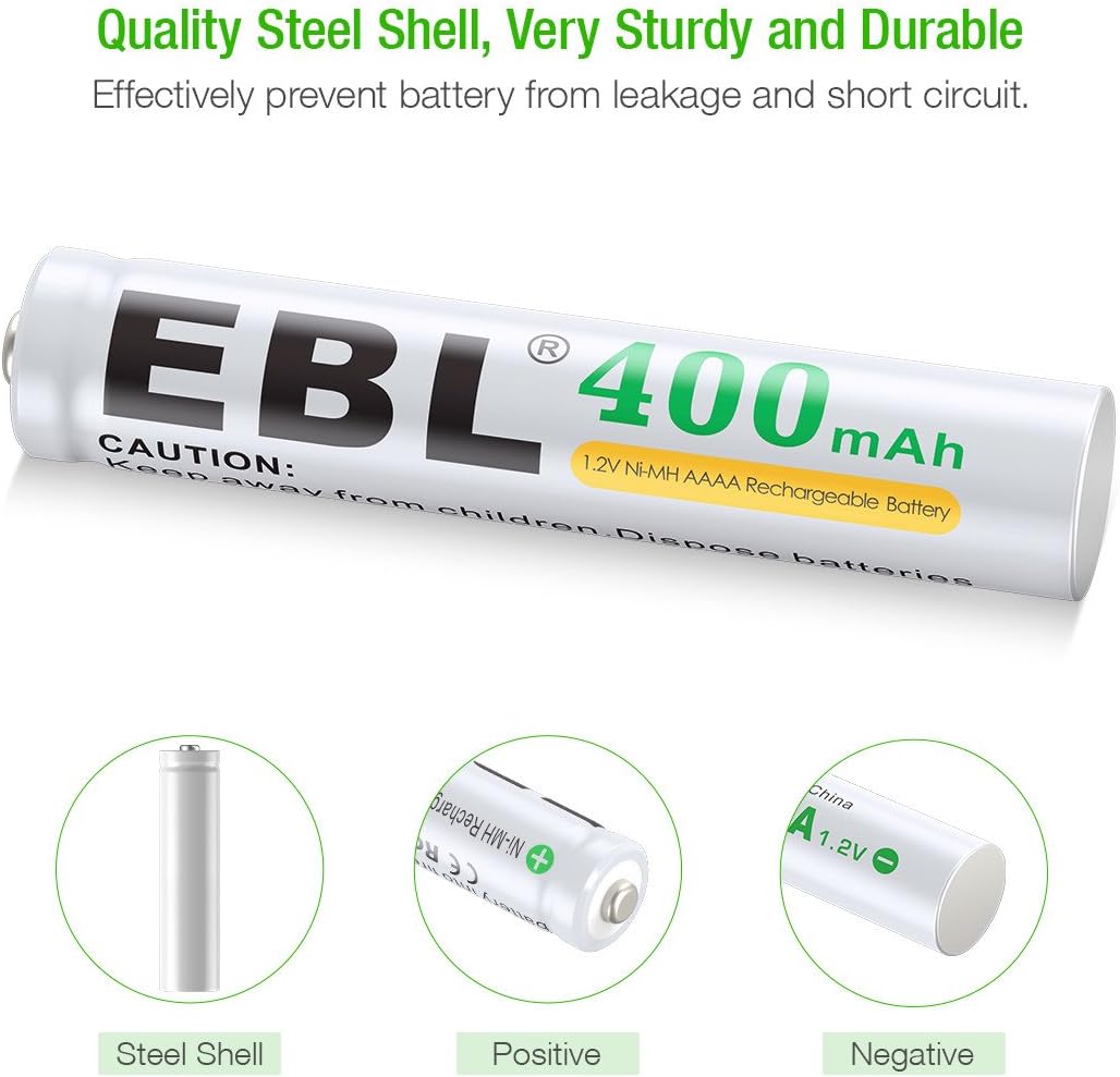 EBL AA AAA AAAA Ni-MH Ni-CD Individual Smart Battery Charger with 4 Pack AAAA Rechargeable Batteries 400mAh Surface Pen Battery: Home Audio & Theater