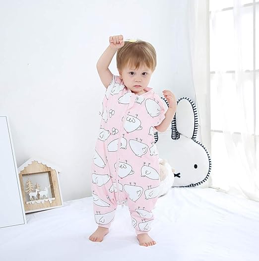 Happy Cherry Gigoteuse Ete Bebe Manche Longue Amovible Grenouillere Bebe Turbulette Jambes Separees Enfant Garcon Fille Surpyjama Bebe Ete Sac De Couchage Avec Manches La Chambre De Bebe Matelas Et Linge De