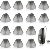 14 PCS Hearing Aid Tulip Dome Replacement Compatible with GN Resound/Jabra | Fit for Standard Receiver BTE/RIC, Split Ear Rub Piece, Comfortable and Soft for Open Air, Clear Sound (Gray)