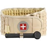 HONGJING Decompression Belt Inflatable Back Brace for Pain Relief | Lumbar Traction Belt with Hand Pump for Women men Lower Back, One Size Fits 29-49 Waist, Beige
