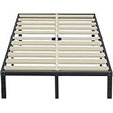 ZIYOO California King Bed Frame 14 inches Tall 3 Inches Wide Wood Slats with 3500 Pounds Support for Foam Mattress, No Box Spring Needed,Underbed Storage Space, Easy Assembly, Noise Free