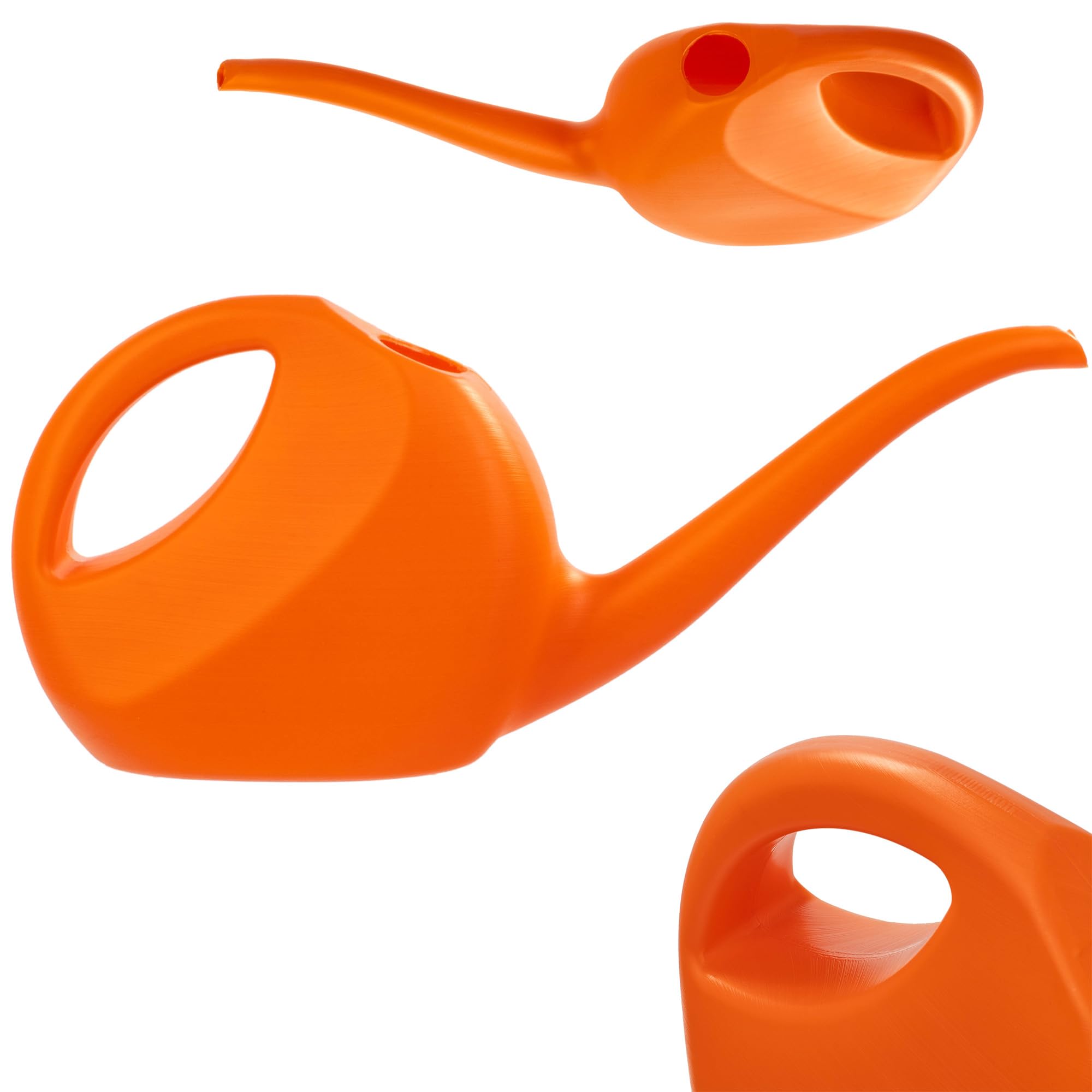 KADAX Small Watering Can, 2L Plastic Watering Can, Flower Watering Can with Long Spout for Indoor and Outdoor, Home, Garden, Flowers (Orange)