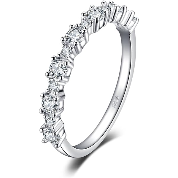 Silver Plated Cubic Zirconia Eternity Band - Round & Baguette Cut, Hypoallergenic, Sizes 6-10 For Men & Women
