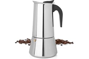 Mixpresso 12 Cup Greca Stovetop Espresso Pot 600ml/20oz, Moka Pot with Coffee Percolator Design, Stainless Steel Stove Top Coffee Maker for Camping or Home Use,Italian Stovetop Espresso Maker