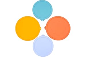 VIOTIIN 4 Cup 7 Cup Round Silicone Replacement Lids for Pyrex Glass Bowls, 4 Pack, Microwave & Dishwasher & Freezer Safe (Container not Included)