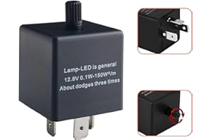 GLOFE (1) 3-Pin 12V CF-13 CF13 EP34 Electronic Flasher Relay Fix w/Speed Adjustable Function As LED Turn Signal Light Bulbs Resolve Rapid Quick Flash Issue