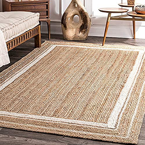 Handwoven Jute Square Rug, Natural Fibres, Braided Reversible Carpet for Bedroom Living Room Dining Room (Jute Brown) (Jute Brown, 2 x 3 feet) (A, 2 x 3) Handwoven Jute Square Rug, Natural Fibres, Braided Reversible Carpet for Bedroom Living Room Dining Room (Jute Brown) (Jute Brown, 2 x 3 feet) (A, 2 x 3)