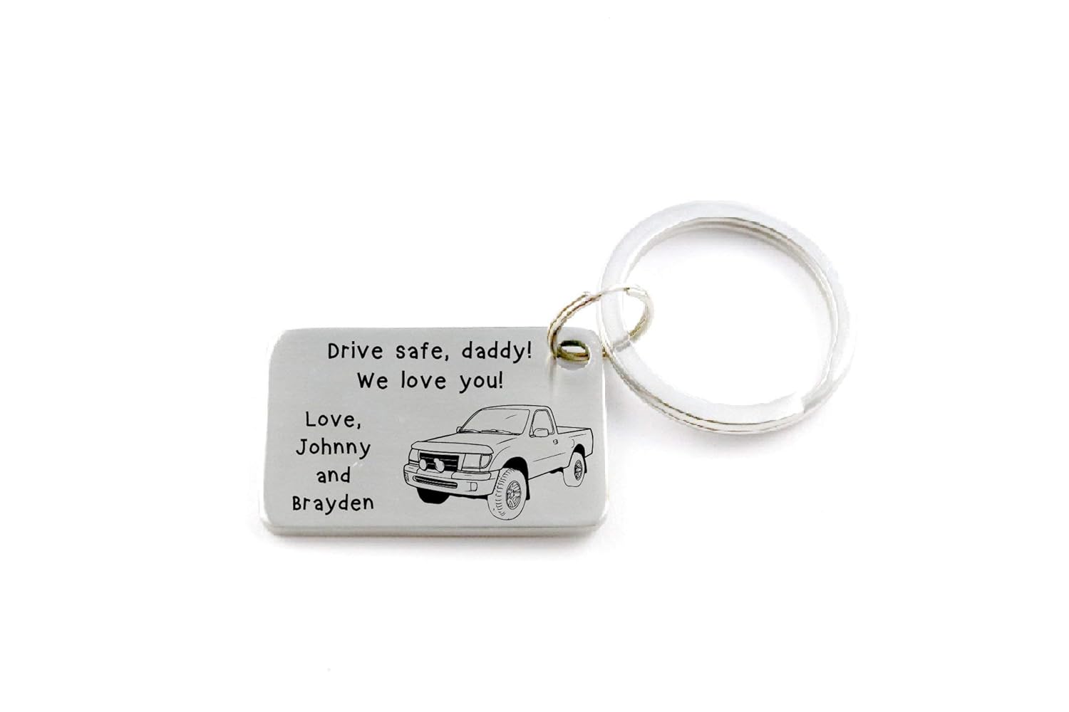 Drive Safe Keychain With Pickup Truck Handmade