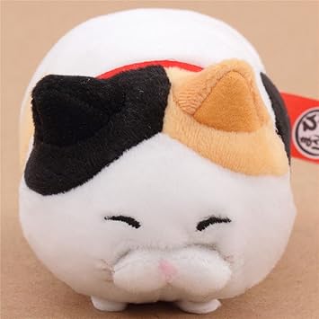Kawaii Petit Chat Blanc Noir Pêche En Peluche Avec Un
