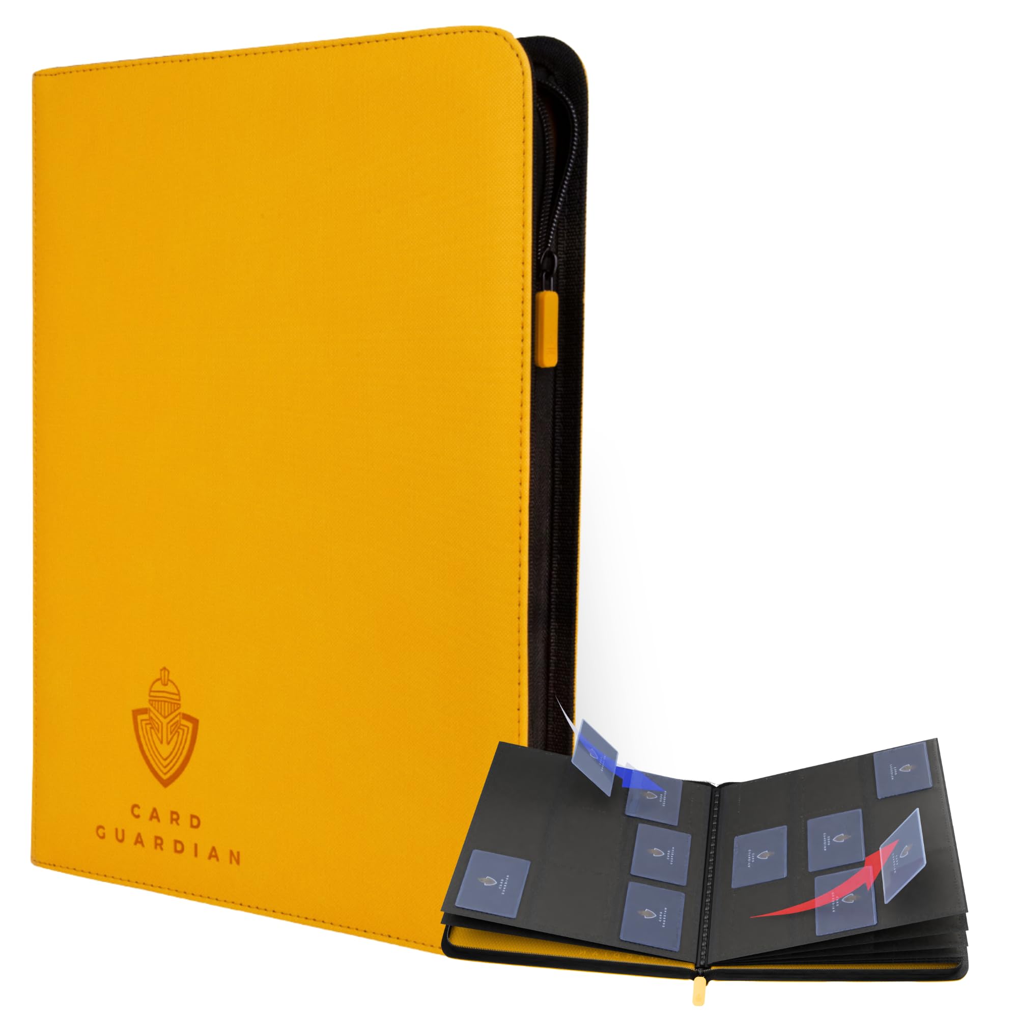 Card Guardian 9 Pocket Card Binder with Zipper – Holds 360 Cards, Side Loading Trading Card Binder for TCG & Football, Premium Card Collection (Yellow) — image 1