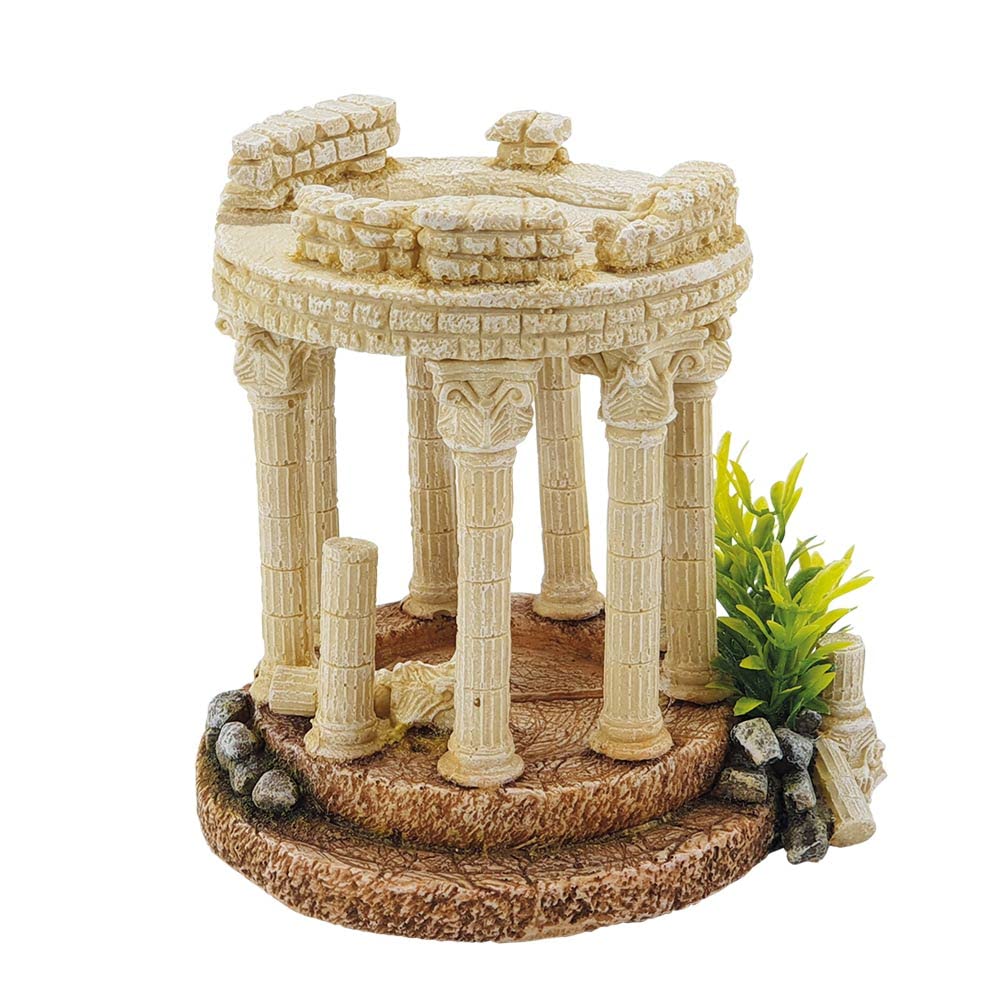 Nobby Aqua Ornaments 28712 Antique Columns with Plants 15.5 x 13.7 x 15 cm
